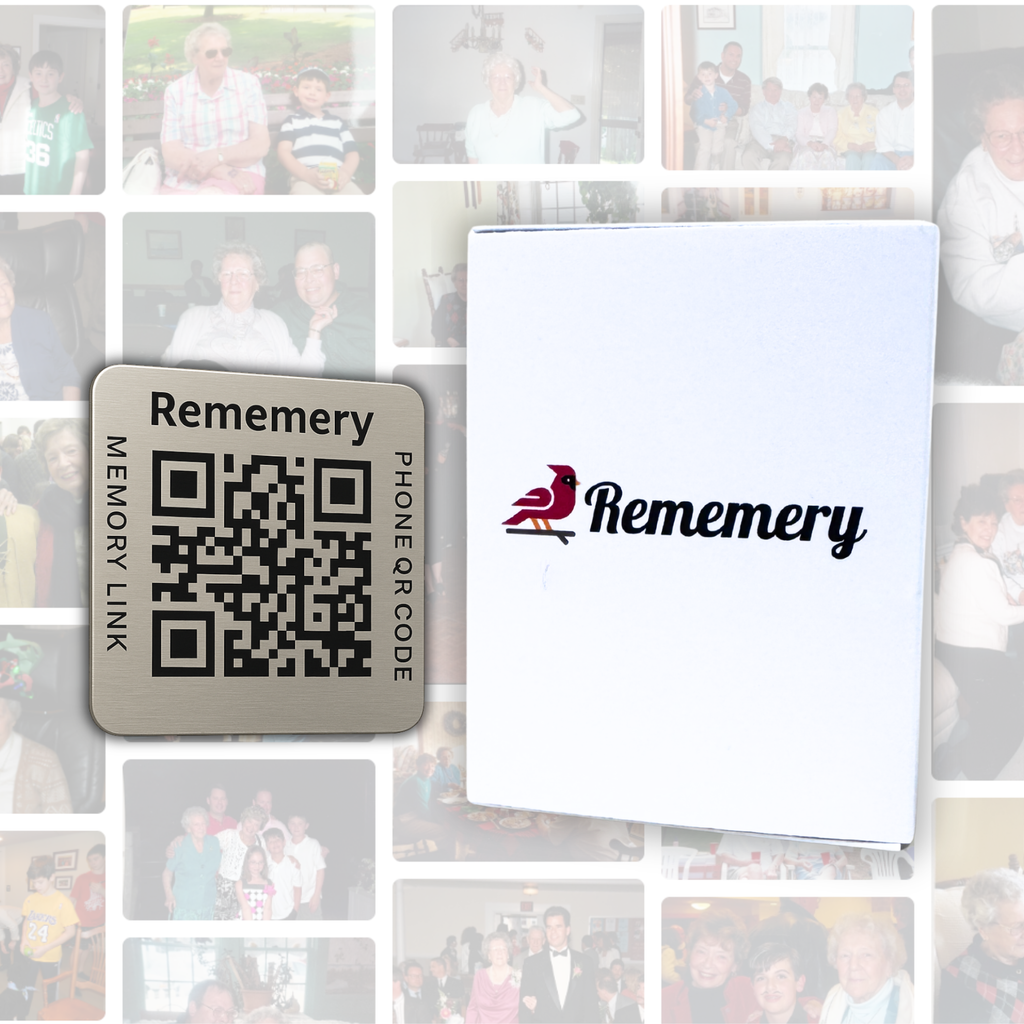 Rememery QR Code Plaque + Legacy Site