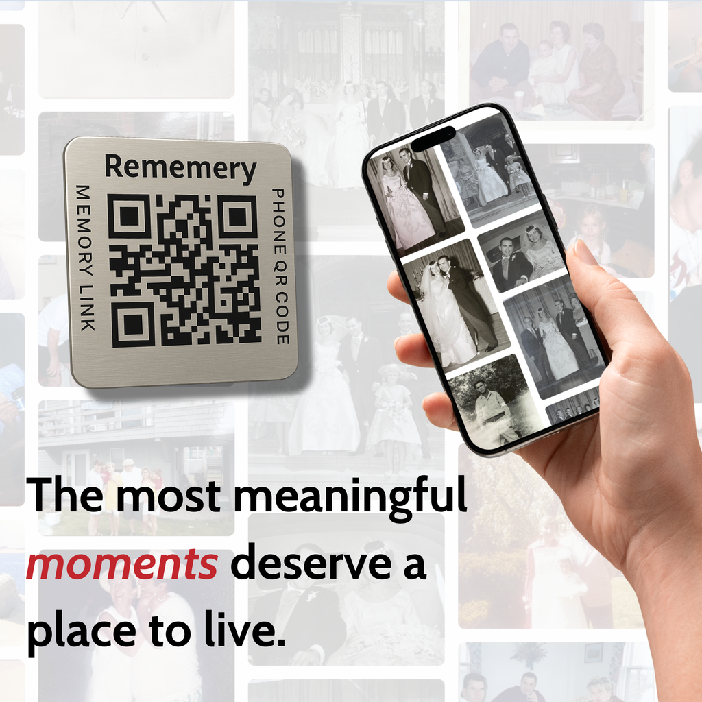 Rememery QR Code Plaque + Legacy Site