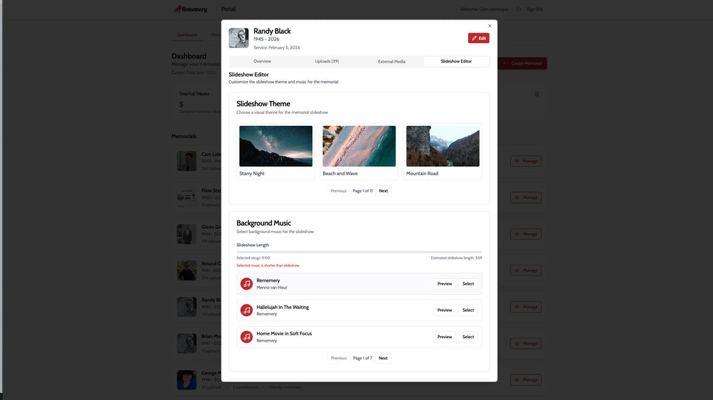 Funeral Slideshow Maker — Set Up in Minutes With the Whole Family